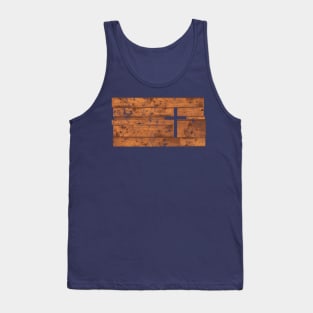 The Cross - Inspired Wooden Design, Washed and Worn Tank Top